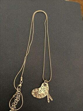 Brighton silver tone Heart Pendant Necklace with Crystal Accents